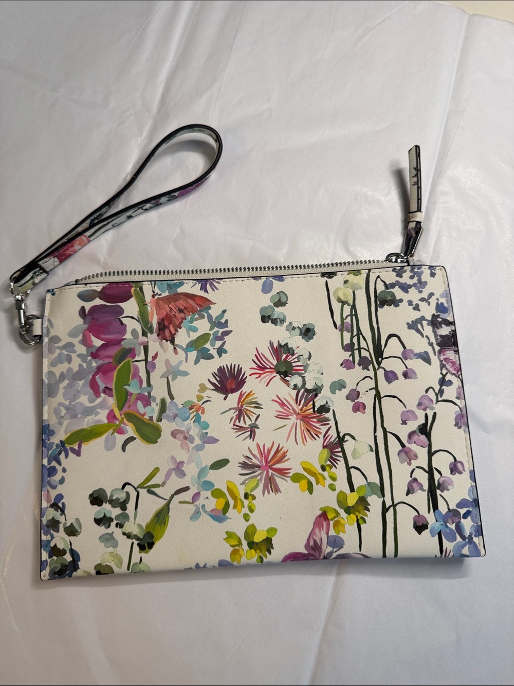 International Concepts (INC) Floral Print Wristlet Clutch - White Multi